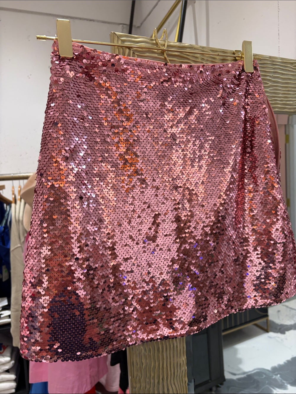 H&M Pink Sequin Mini Skirt